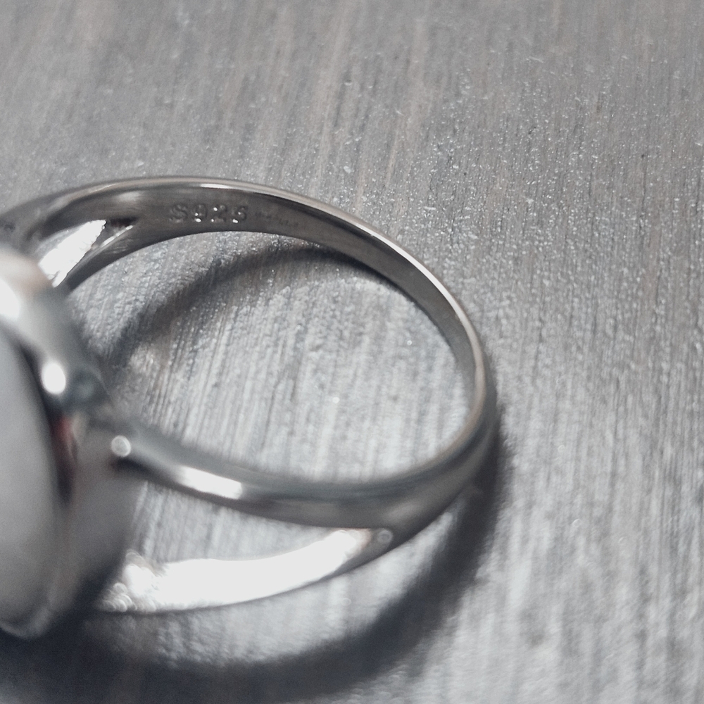 Moonstone Sterling Silver Ival Cabochon Ring size 6.5 - Picture 7 of 11